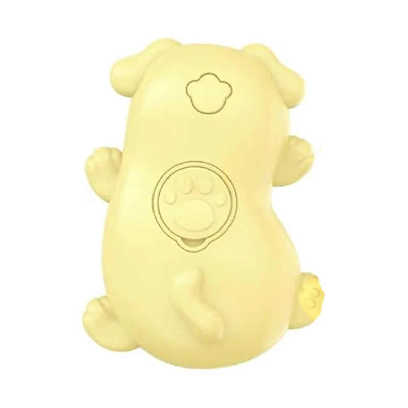 White 3-in-1 steam cat brush with pet shape design for grooming tangled hair