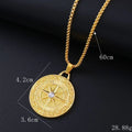 Gold geometric alloy pendant necklace with inlaid zircon detailing for women