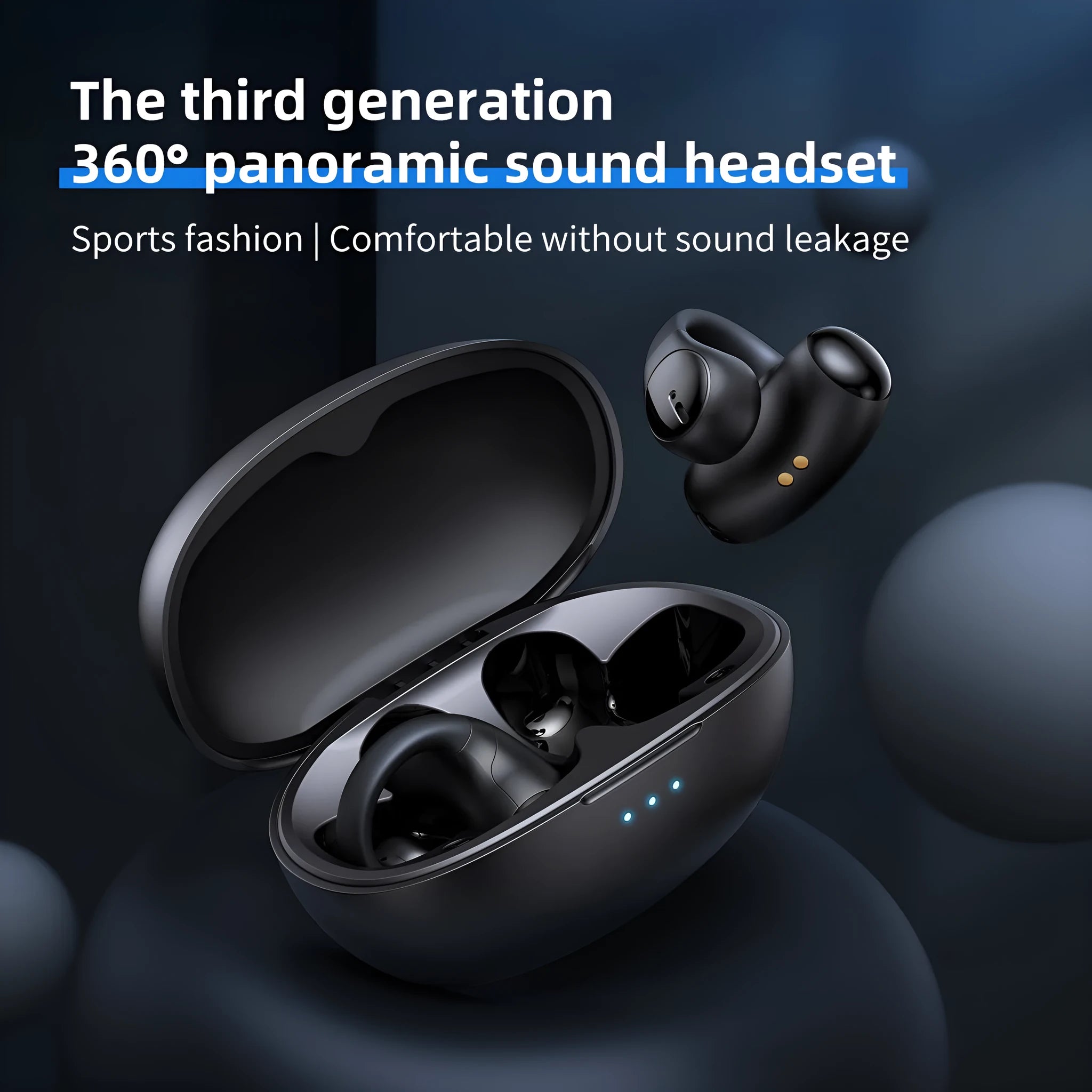 T306 Bluetooth wireless sports headset with ear hook design in black colour