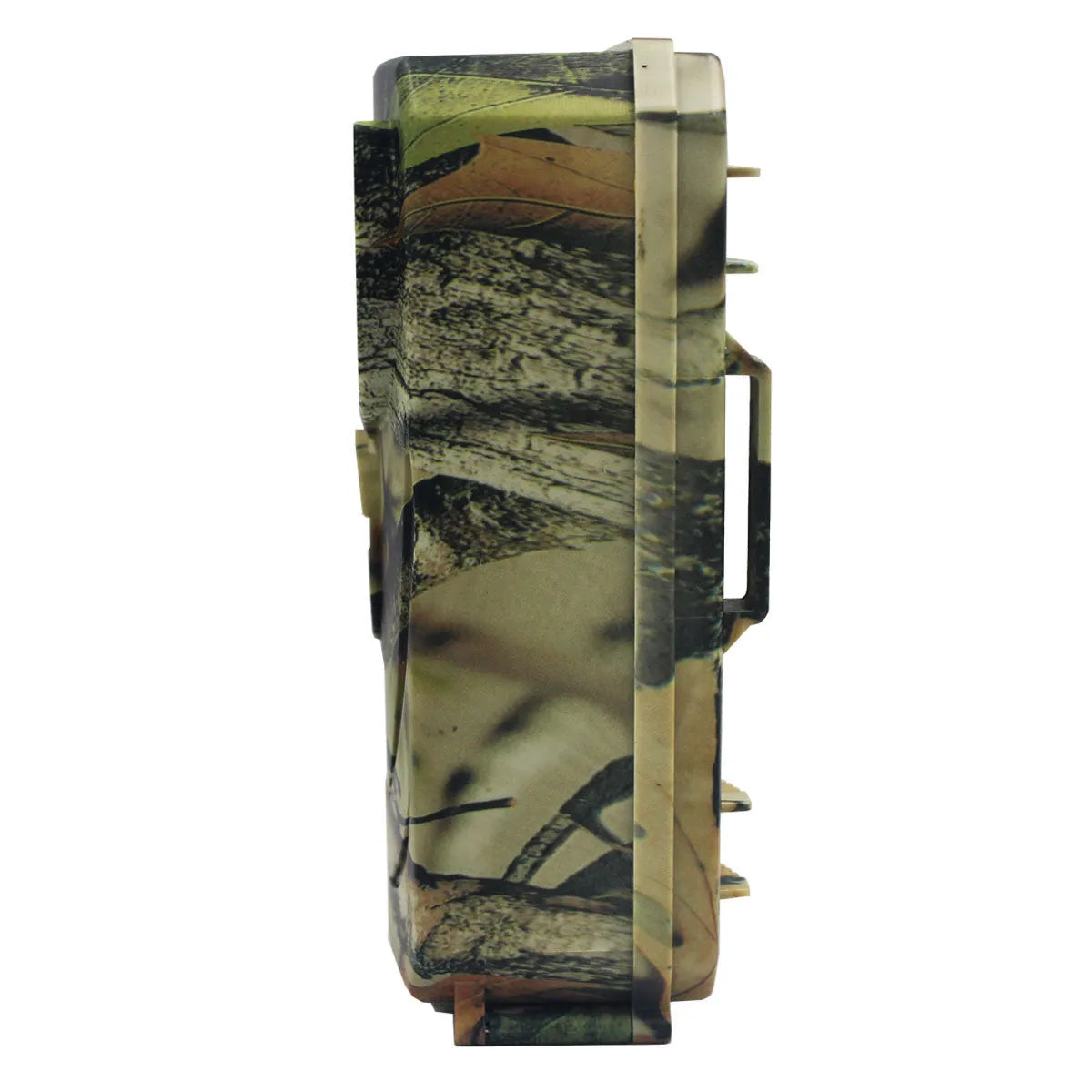 Yellow brown hunting game camera with 16MP resolution and infrared night vision for outdoor wildlife monitoring