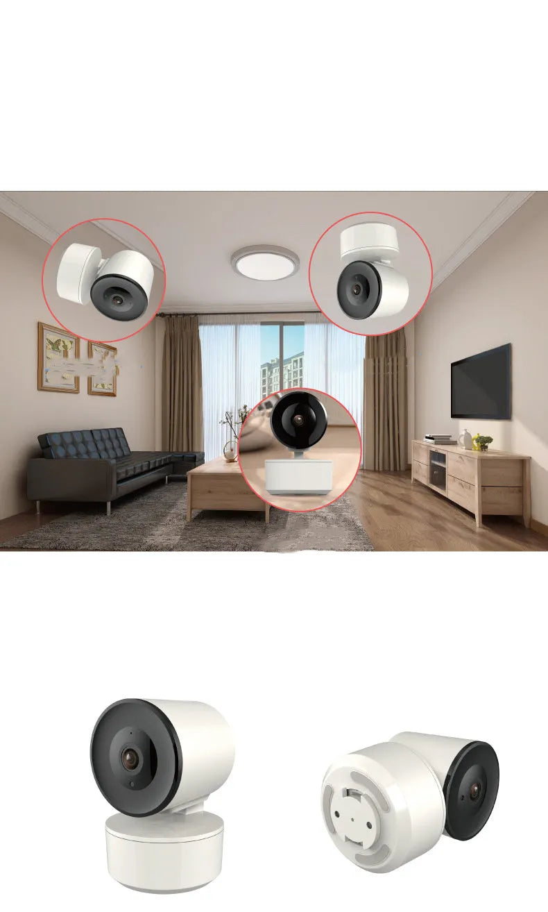 Smart WiFi security camera with 1080P HD resolution and automatic motion detection tracking