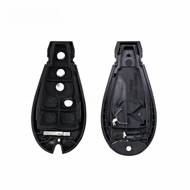 Dodge Chrysler smart key card replacement shell, blank plastic housing measuring 85mm by 42mm.