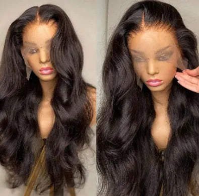 Front lace gradient colour wig with long curly hair and side bangs for face shape modification