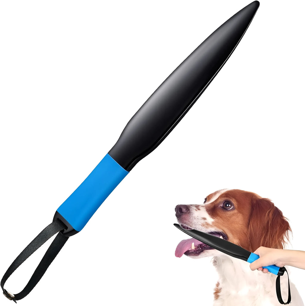Blue handled nylon dog training stick measuring 35cm for small and medium dogs