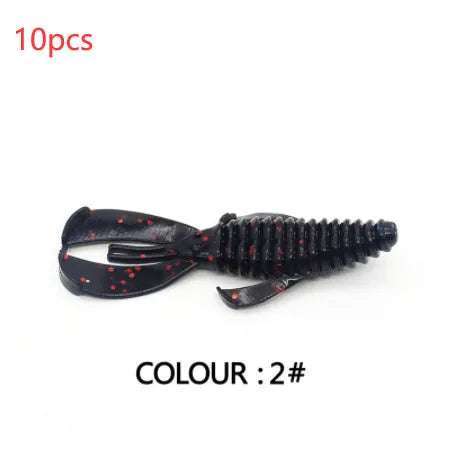 PVC fishing soft bait lure in two sizes with multiple colour variations for freshwater and saltwater angling