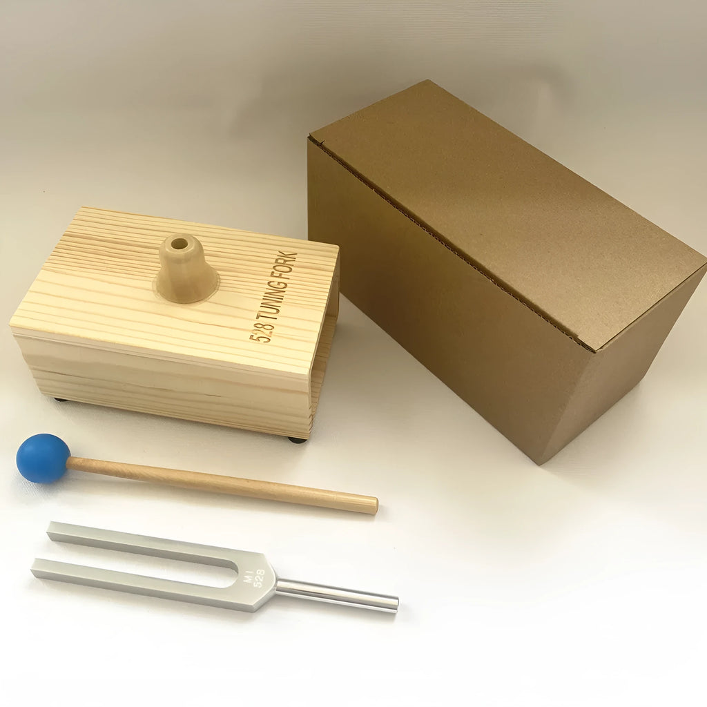 432Hz aluminium alloy tuning fork with speaker in kraft paper packaging box