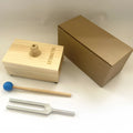 432Hz aluminium alloy tuning fork with speaker in kraft paper packaging box