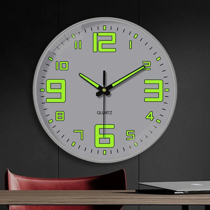 8 inch 20cm luminous wall clock in modern style with plastic construction
