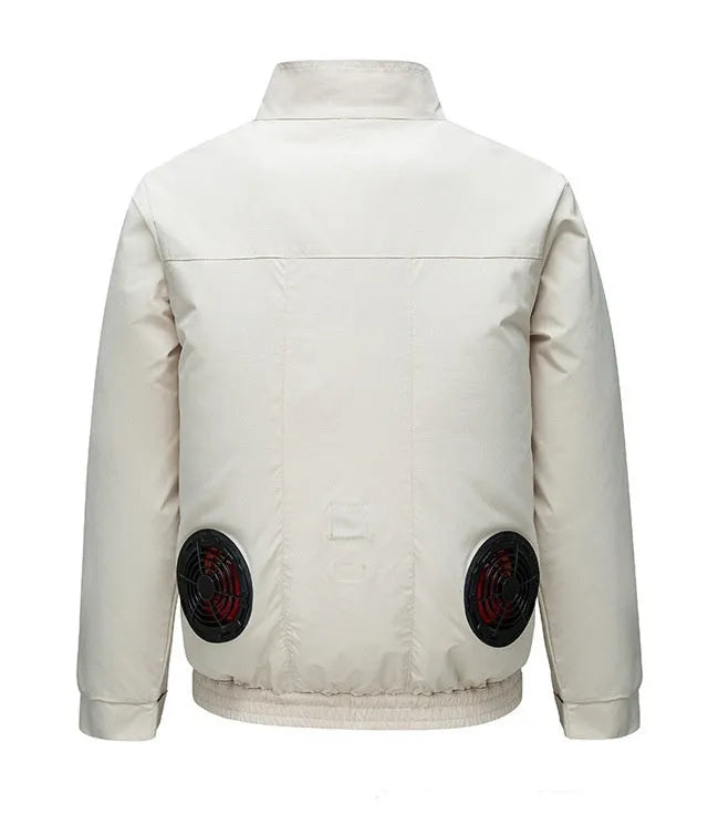 Smart air conditioning jacket with ventilation holes and fan for summer outdoor work