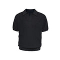 Men's loose fit polo shirt with business stripes in ice silk fabric, shown in creamy-white colour