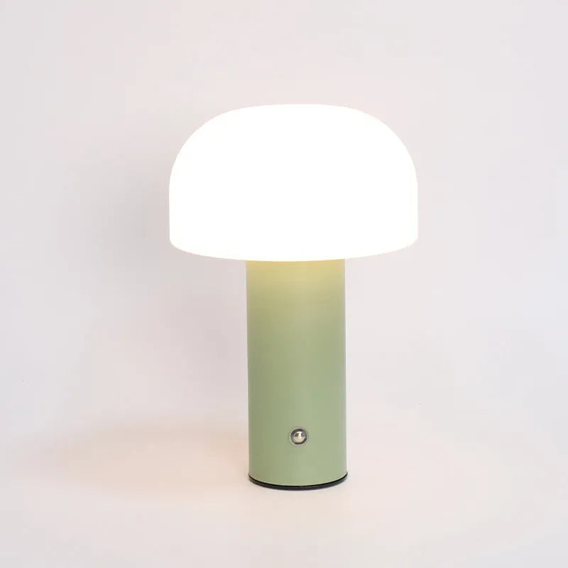 USB dual-power table lamp showing three-colour lighting effects in choice of four colour styles
