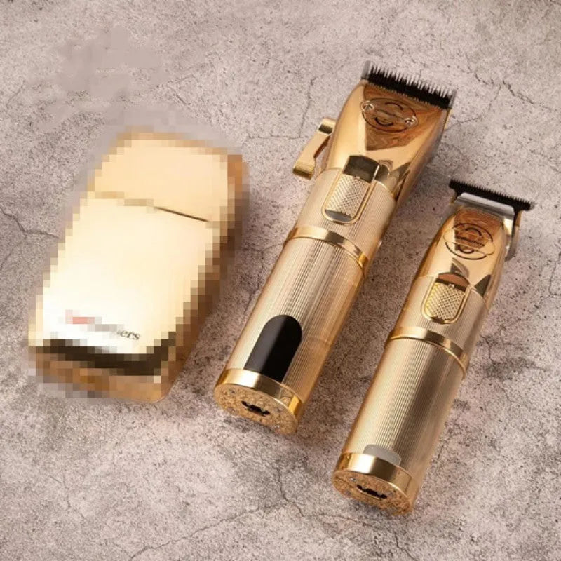 Gold cordless hair clipper Model 2880 with dual-power function and 25W motor