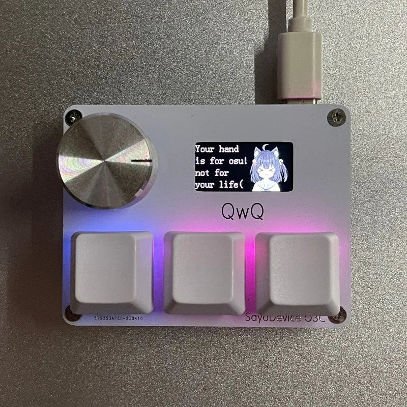 Hall effect magnetic axis numeric keyboard with IPS screen, programmable knob, and RGB backlighting