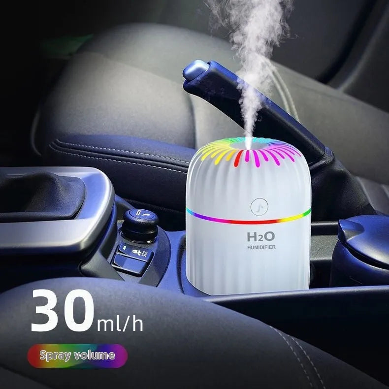 Mini USB aromatherapy humidifier with animal design in green pink or white colours