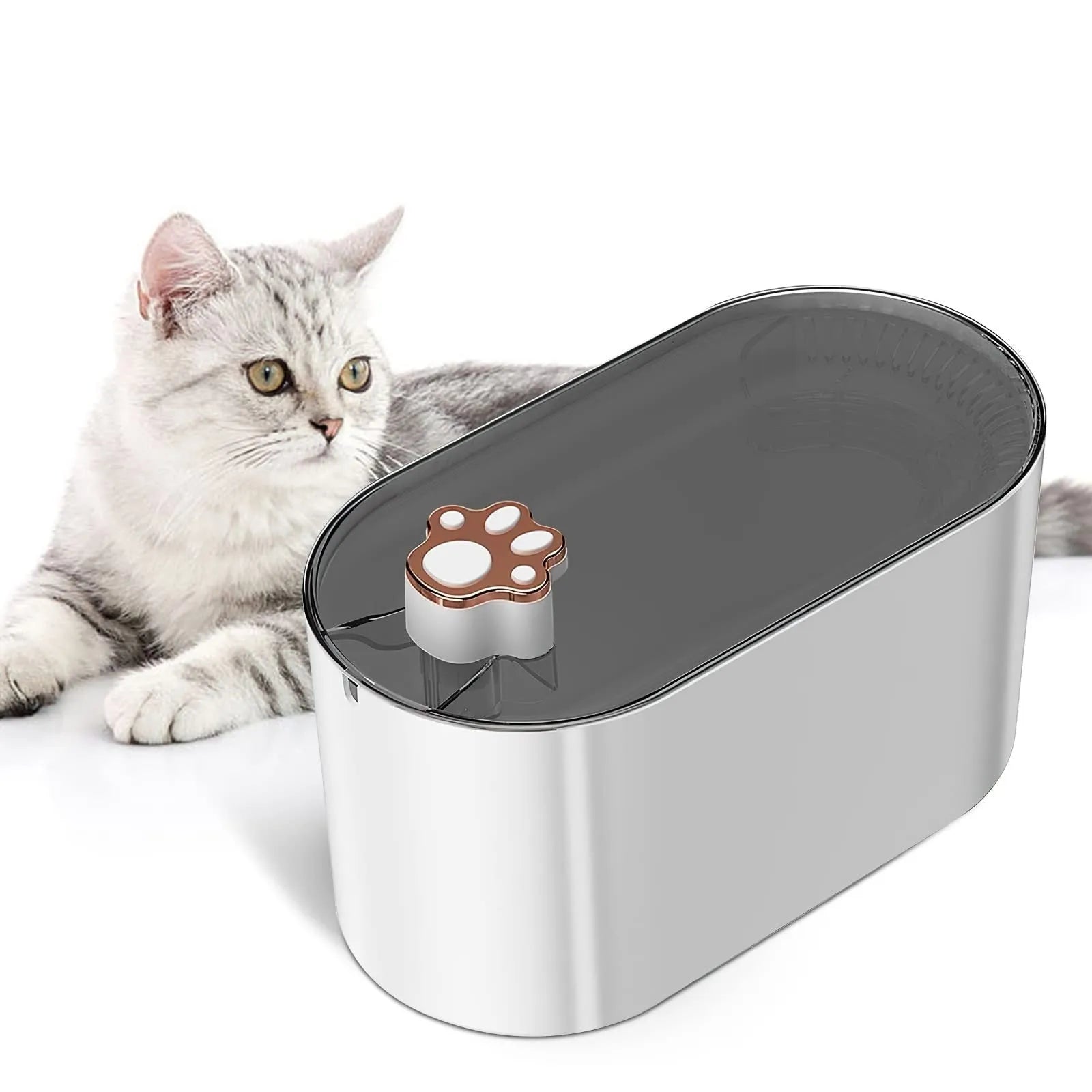 Berlin blue automatic pet water fountain with LED indicator and triple filter system