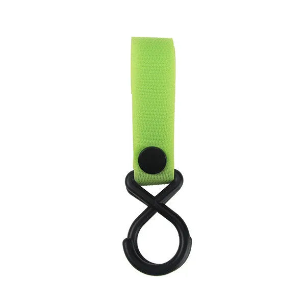 Nylon Velcro luggage hook in multiple colours on white background with OPP packaging