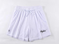 Men's black double-layer mesh shorts for summer sports and leisure wear.