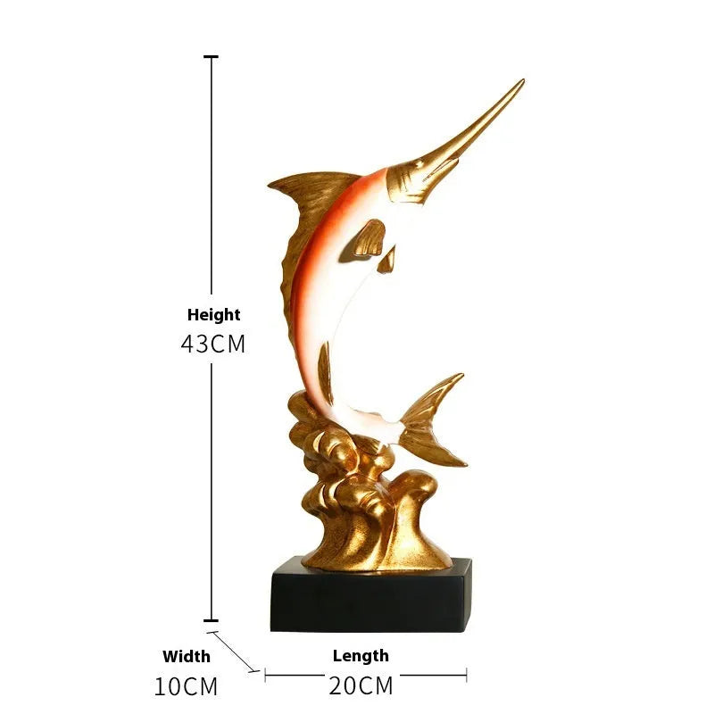 European Swordfish wall decoration in resin and plastic available in four colours.