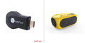 M24 micro mini projector in gold or white colour with power adapter and AV cable