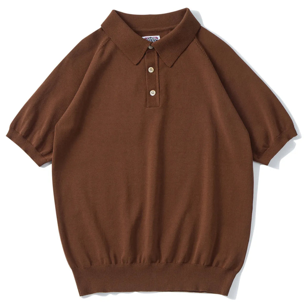 Retro slim fit cotton short-sleeved T-shirt shown in dark brown colour