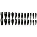Dark Spider Halloween nail art set with 24 pieces and glue, cartoon spider design