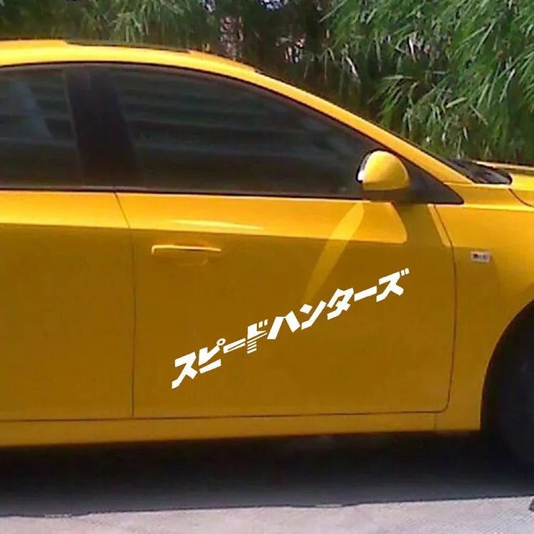 35x35cm square reflective car sticker on vehicle surface in black colour option