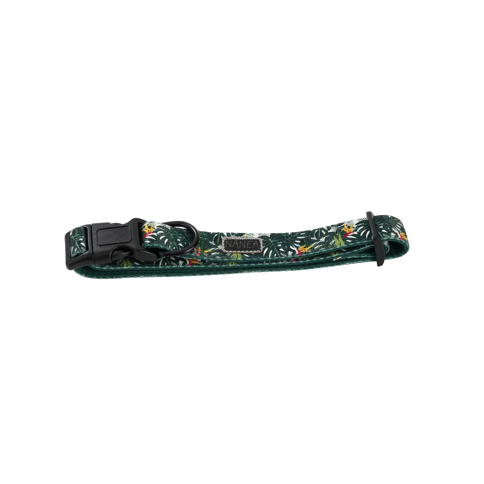 Adjustable cloth dog harness set with leash, collar, waste bag and decorative accessories in six-piece package