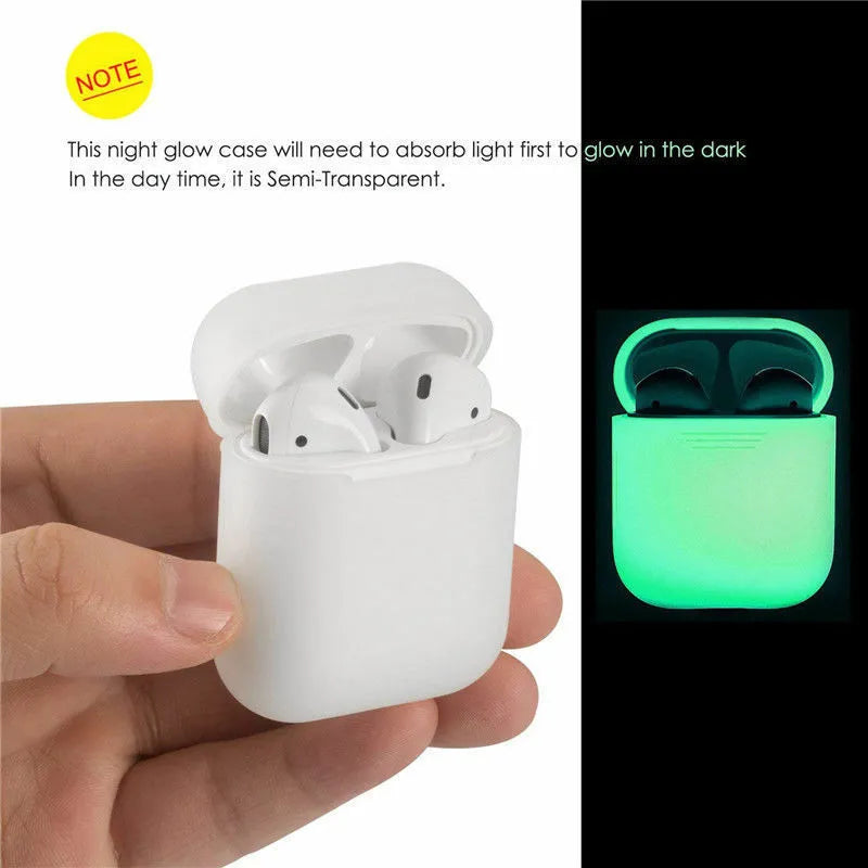 Luminous silicone flip-type protective case for AirPods wireless earphones