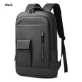 Lightweight Oxford cloth men's backpack in solid colour with sewing line detail