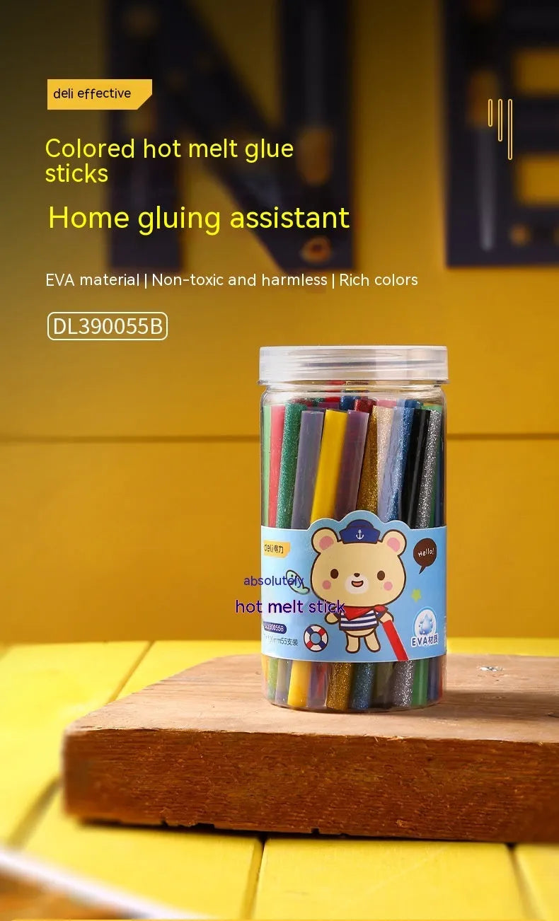 55 transparent hot melt glue sticks with 7mm diameter for DIY adhesive projects