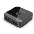 Alloy computer audio and video converter with cable separator in black or grey