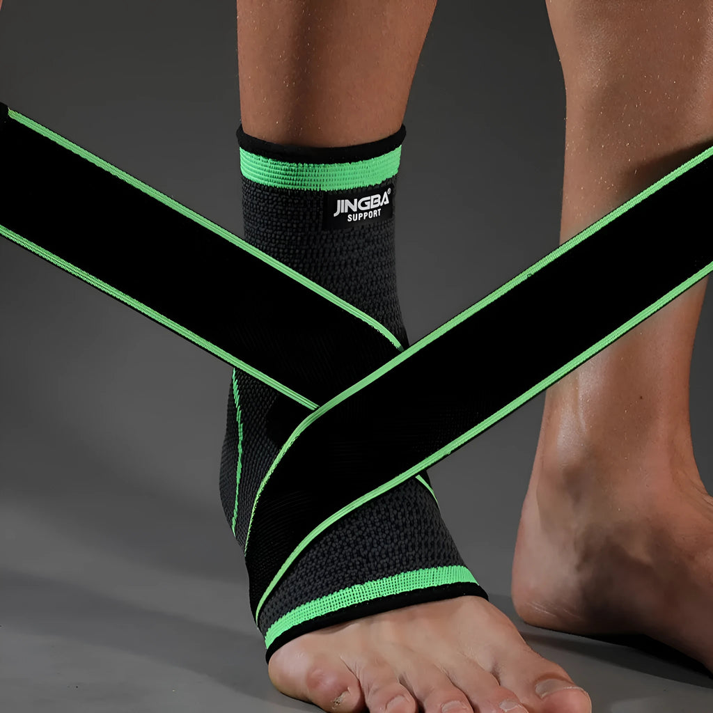 Sports ankle support in black, green or orange colour for basketball, running and outdoor sports