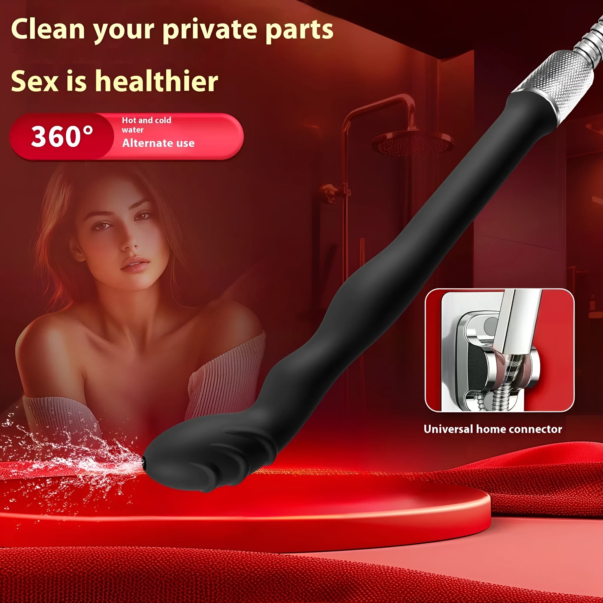 Black silicone hosepipe flusher enema tube for court cleaning in large and small size options