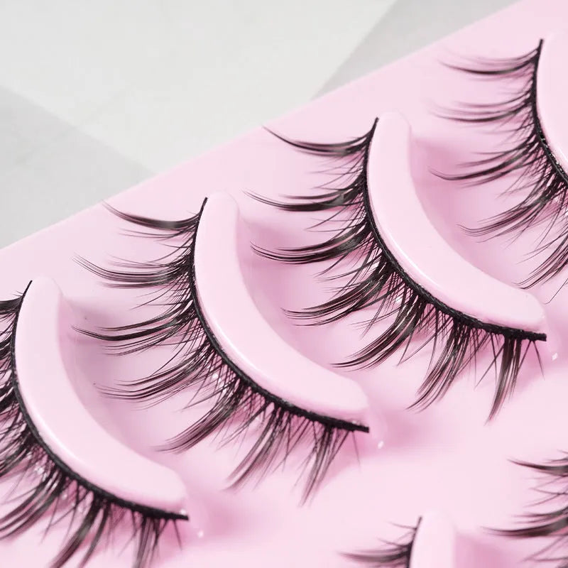 Manga false eyelashes set with three natural wispy styles for anime cosplay and Korean makeup