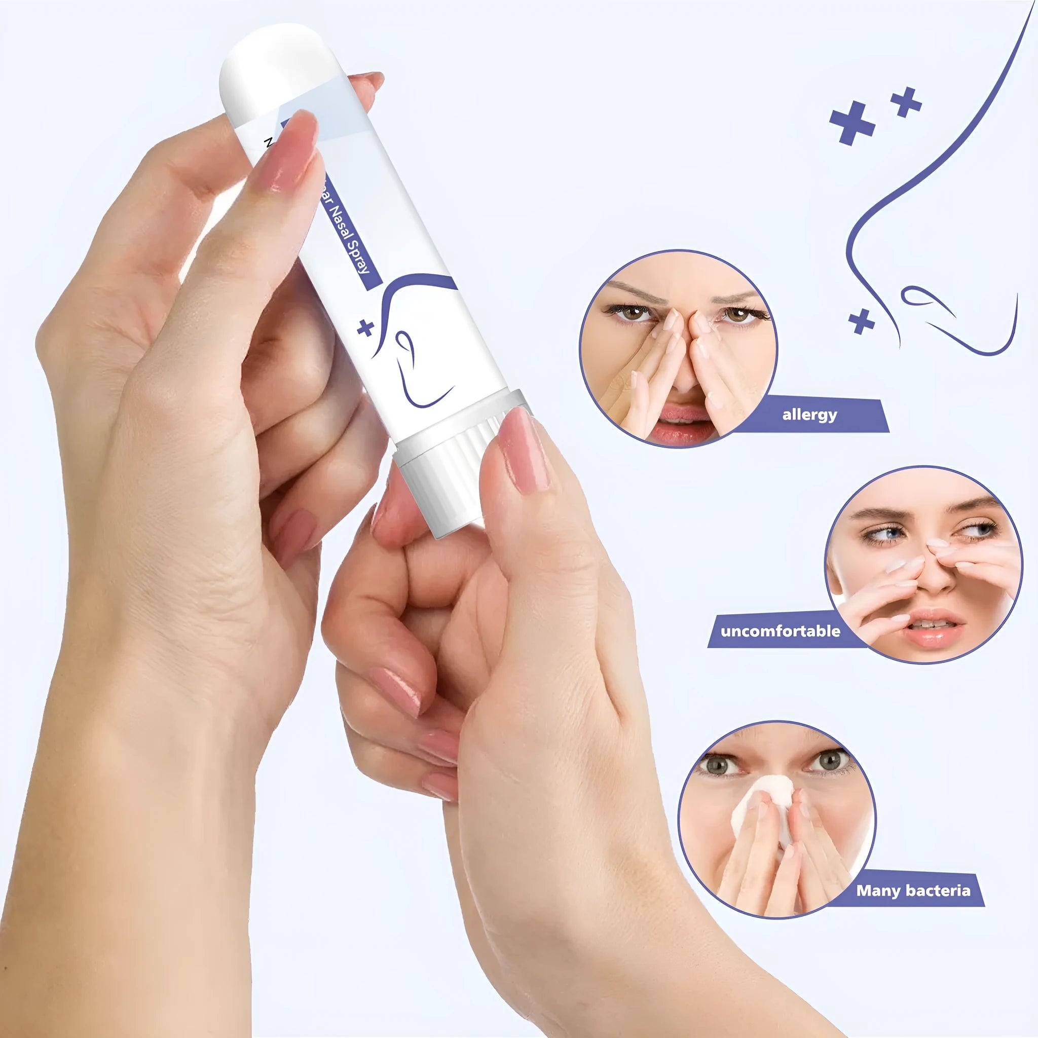 Manual family nasal suction tool with soft silicone tip and hand pump for congestion relief.