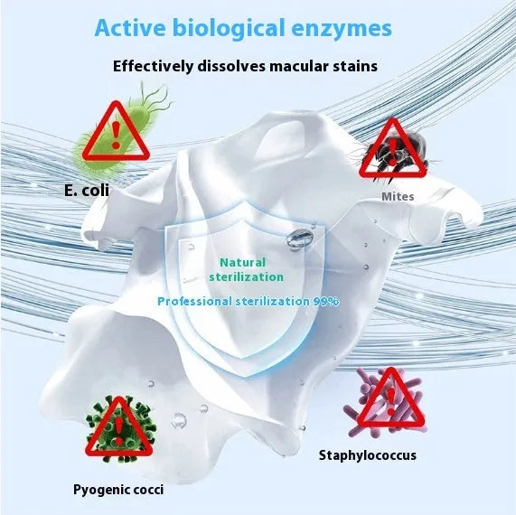Bottle of biological enzyme bubble powder laundry detergent for down jackets and wool