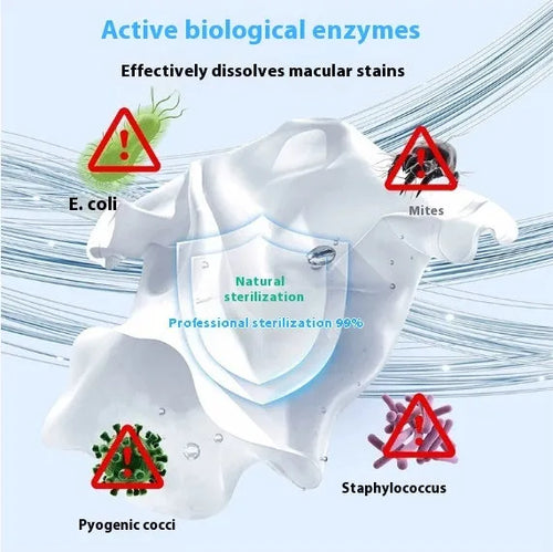 Bottle of biological enzyme bubble powder laundry detergent for down jackets and wool