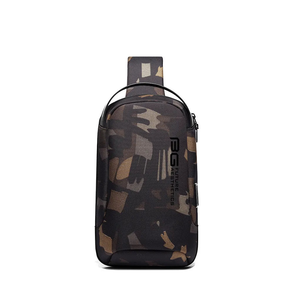 Men's Oxford cloth shoulder bag with USB charging port in business travel design