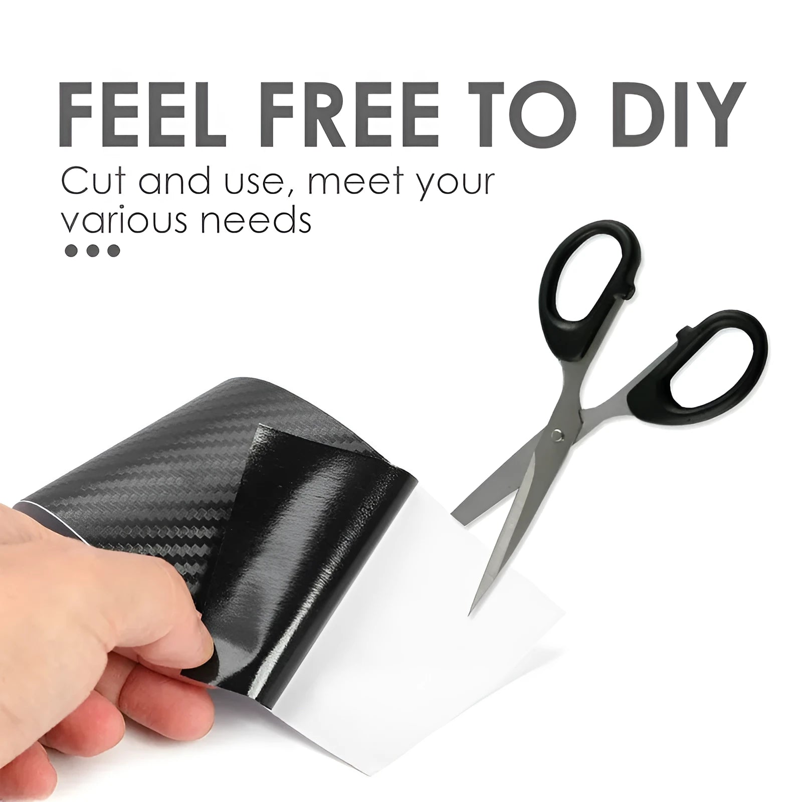 Matte black 3D carbon fibre protective vinyl roll for car door sills and bumpers