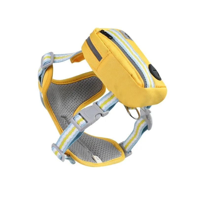 Explosion-proof anti-strangulation pet harness in four colours with 1.5 metre holding rope