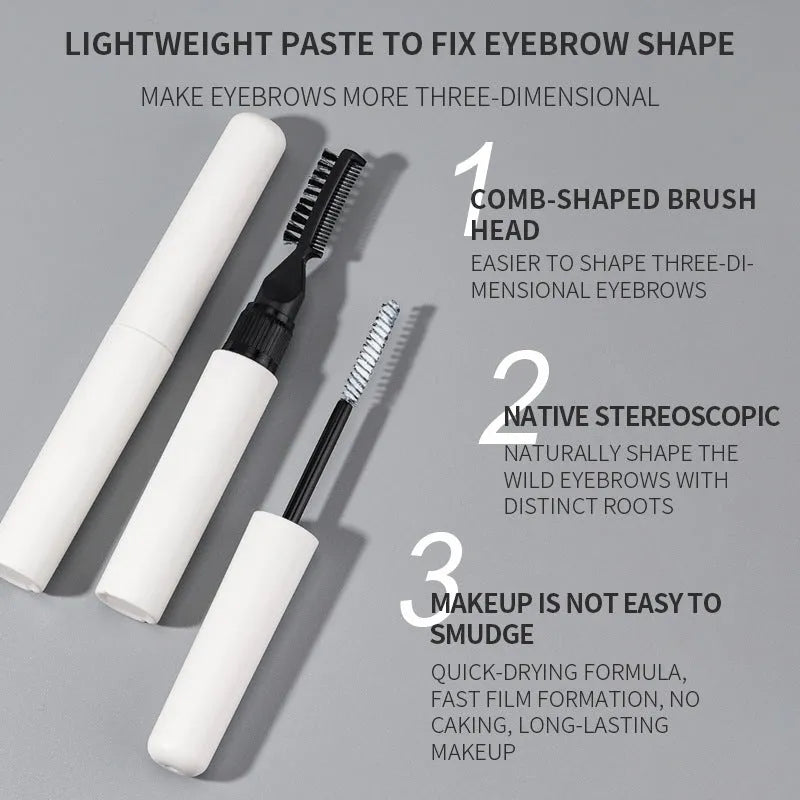 Eyebrow styling brush applicator with eyebrow glue for natural eyebrow shaping