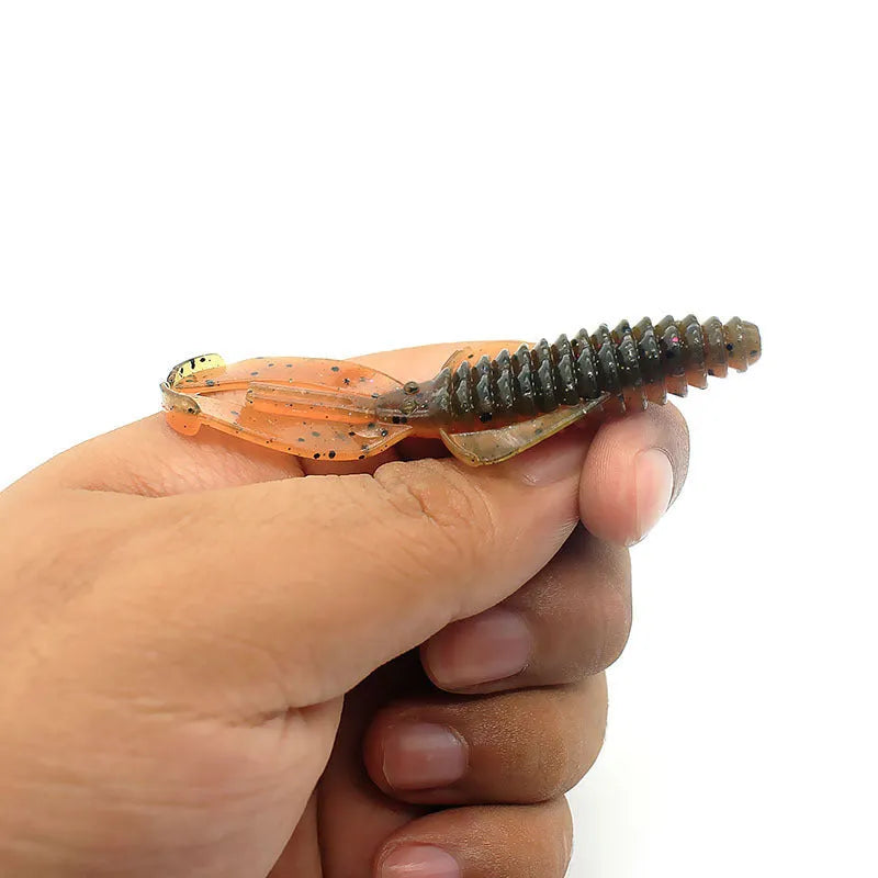 PVC fishing soft bait lure in two sizes with multiple colour variations for freshwater and saltwater angling