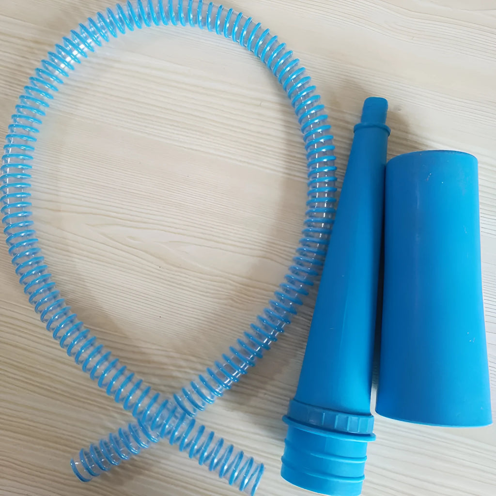 Blue suction pipe appliance cleaning tool with round head, 114cm length, includes three blue opp bags