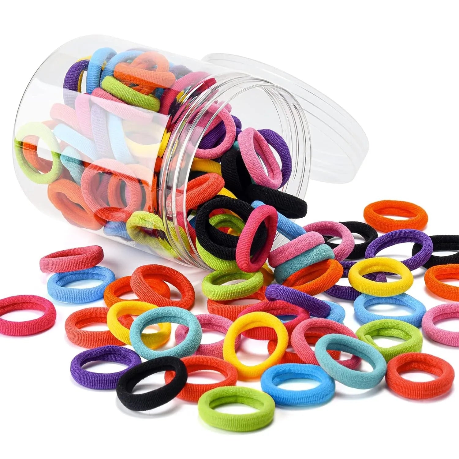 100 baby hair ties in 10 colours with seamless cotton construction for toddlers
