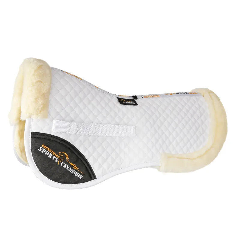 Riding saddle pad for equestrian and cycling with wool construction in multiple colour options