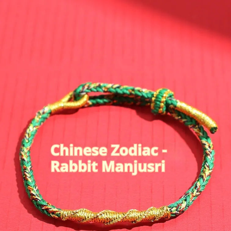Hand-woven eight-strand colourful guard strap with flexible wire showing zodiac colour options