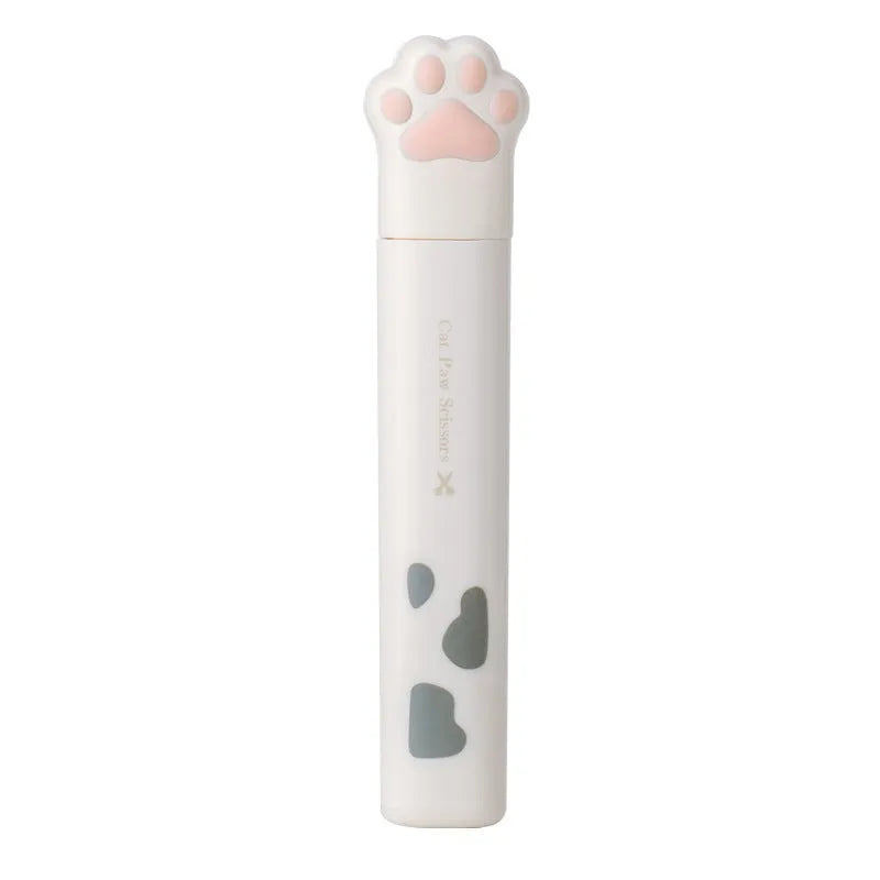 Cat paw mini folding scissors showing stainless steel construction and compact 8.7 cm size