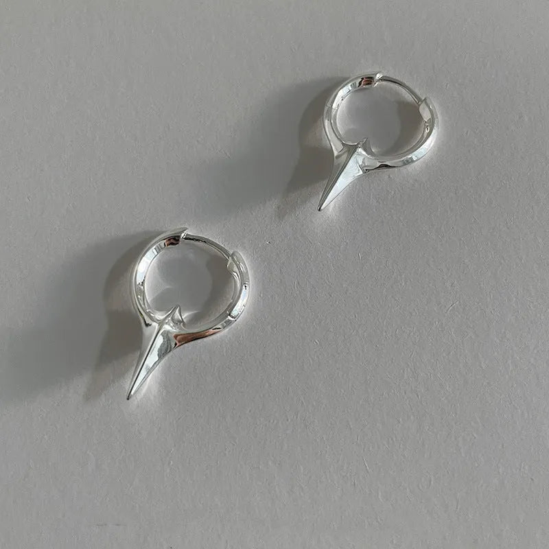 Women's geometric star ear clip earrings with copper white gold electroplated finish