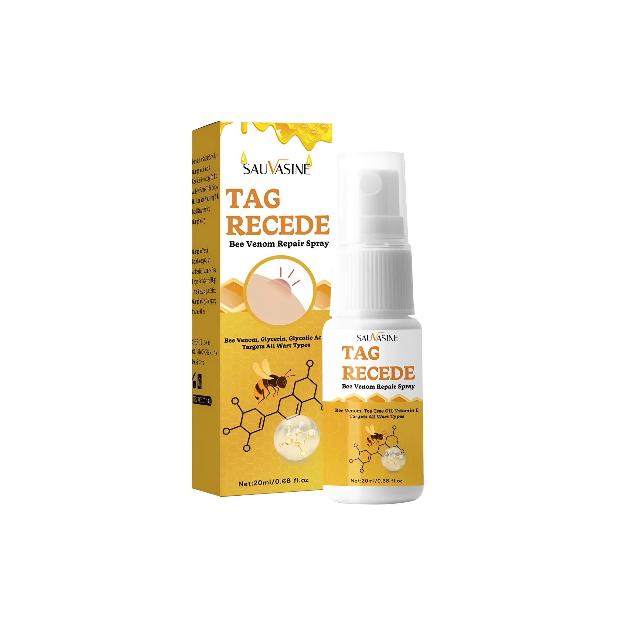 Bee Wart Spray Skin Care Cream applicator bottle, 20 ml net content.