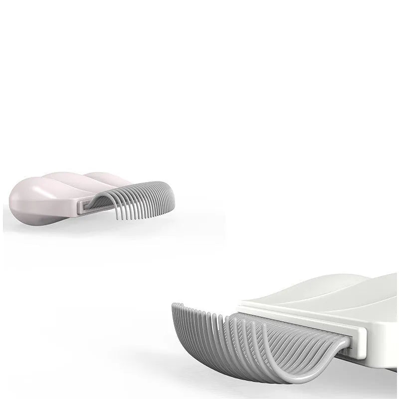 Paw Soft deshedding brush for pets in blue, pink, or white with anti-slip handle
